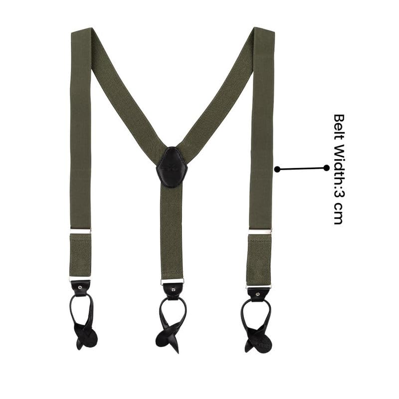 Image of The Tie Hub Button Suspenders for Men | Gentry Button-On Y-Back Elastic Braces | Adjustable 1.25 Inch | Formal Wedding