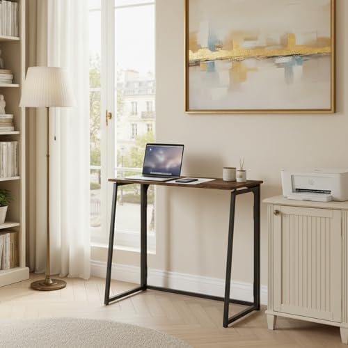 FurnitureR FurnitureR Escritorio Compacto y Plegable, Tablero de ...