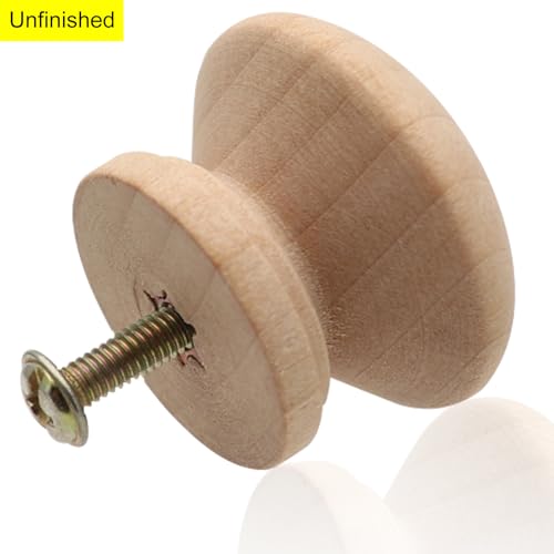 Boutons de commode en bois brut en forme de champignon x20 - 5