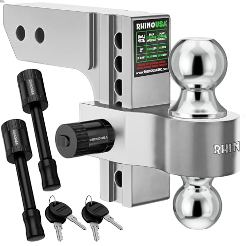 Rhino USA Adjustable Trailer Hitch (Fits 2-Inch Receiver) - Heavy