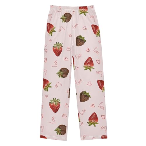 Berry Chocolate Boys Pants Boys Athletic Pants Long Pant for Boywith Pockets Wide-Leg Size 6-14Y