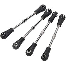 4pcs RC Steering Rod, Linkage Steering Link Rod Adjustable Rear Upper Linkage Rod for 1/10 RC Off Road Car