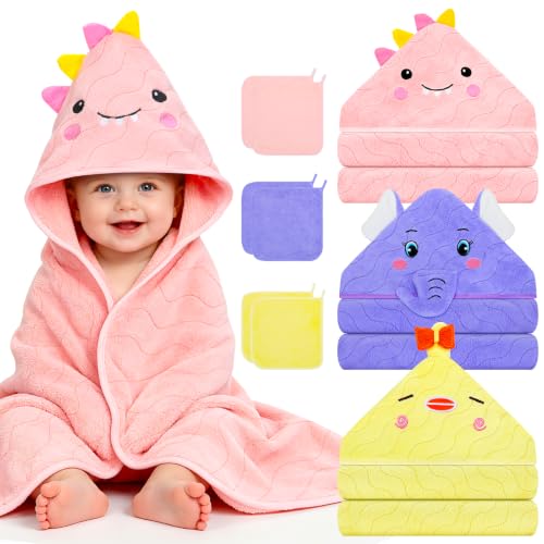 9 PCS Baby Bath Towels Set, Baby Towels for Newborn Soft & Ultra Absorbent