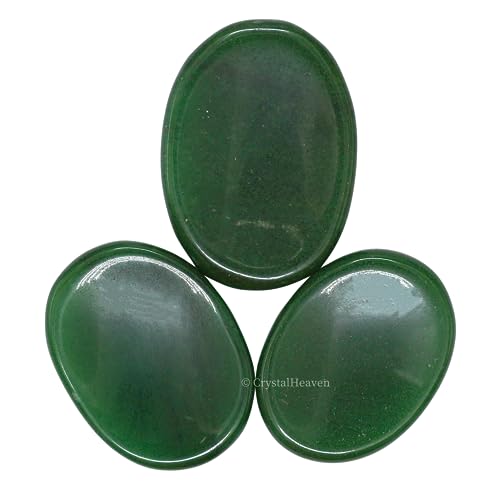 Image of Dark Green Aventurine Crystal Thumb Worry Pebbles Stones For Anxiety