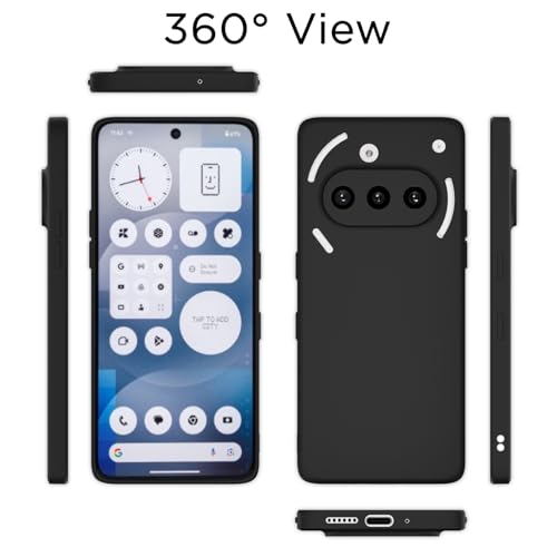 Image of Outlouders Back Cover for Nothing Phone 3A | Camera Protection | Durable Soft Matte Silicone Bumper Case (Black)