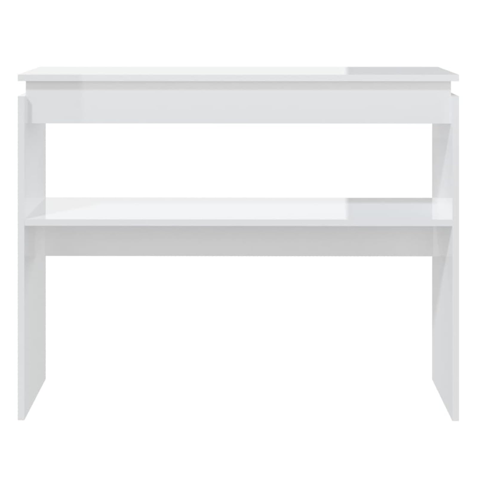 Homgoday Mesa Consola Madera contrachapada Blanco Brillante 102x30x80 cm Mesas auxiliares de salón,Mesa Consola Recibidor Mueble de Entrada Estrecha Clásica