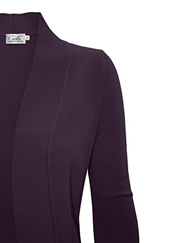 Image of Cielo Women's Solid Basic Open Front Pockets Knit Sweater Cardigan