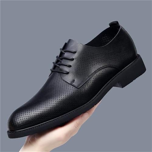 Men's Genuine Leather Hollow Out Dress Shoes Spring Summer Breathable Korean Style Business Formal Footwear Soft Upper Comfortable Groom Shoes3