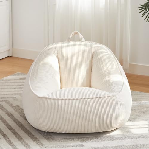 HUGHEAVEN Bean Bag Chair for Kids, Soft Bean Bag Seat for Reading, Beige - image 9