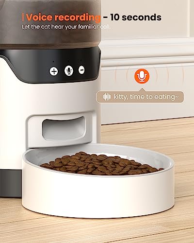 Giotohun Automatic Cat Feeders, Wifi Cat Food Dispenser, Programmable Timed Cat Feeder, Pet Feeder With 1-10 Meals Per Day, App Control, Dual Power Supply, 10S Voice Recorder #TOP4