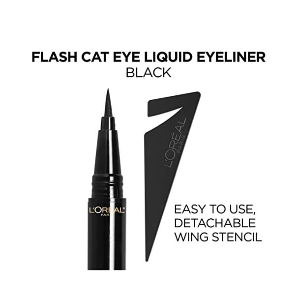 L'Oreal Paris Makeup Infallible Flash Cat Eye Waterproof Liquid Eyeliner, Black, 0.44 oz.