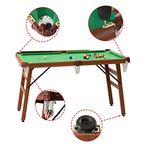 YP Klappbar Billiardtisch Pooltisch Snooker Tischspiel Tischbillard 140 * 74 * 80CM