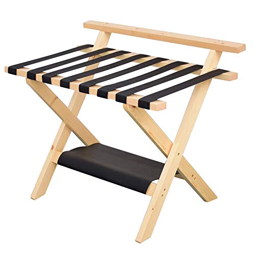 Porte-bagages XJJUN Support De Valise Pliable Couche Double 8 Bandages Bois Massif Facile À Assembler Sac De Voyage Ça Peut Bouger Famille, 4 Couleurs (Color : A, Size : 80X47X65CM) Cover