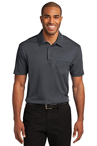 Port Authority Men's Silk Touch Performance Pocket Polo XXL Steel Grey