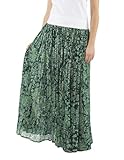  Coline : Jupe Longue été imprimée Coton - Couleur : Vert - Taille Unique