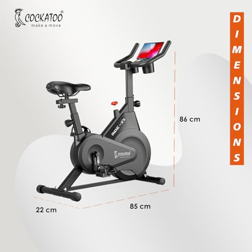 Image of Cockatoo Ride-X5 5Kg Fly Wheel Spin Bike, Exercise Cycle For Home With Adjustable Resistance & Gym Cycle For Home Workout|Max Weight Capacity: 100 KG(Black)
