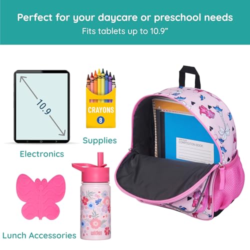 Image of Wildkin JumpOff Jo 12-inch Kids Backpack - Lightweight, Durable Toddler Bag - Pink Dino