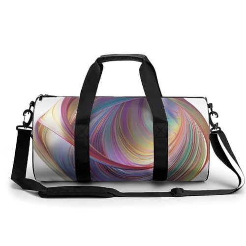 Travel Duffel Bag Weekender Bags for Men Women Large Capacity Overnight Bags Flowing Rainbow Lines Travel Sports Gym Bag Canvas Carry On Tote Bags for Travel Yoga