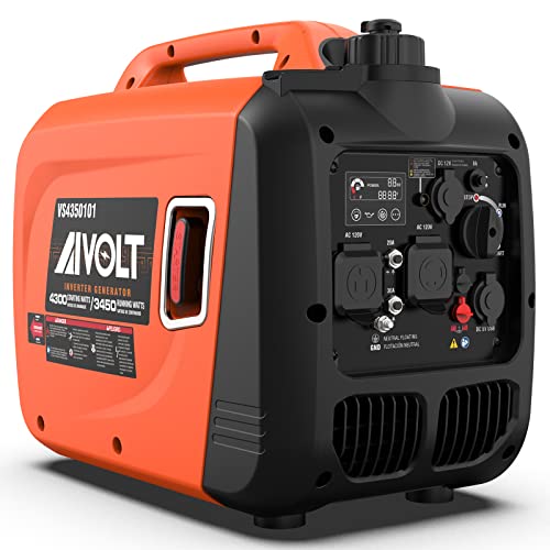AIVOLT Inverter Generator 4300W Gas Powered Portable Generator Super