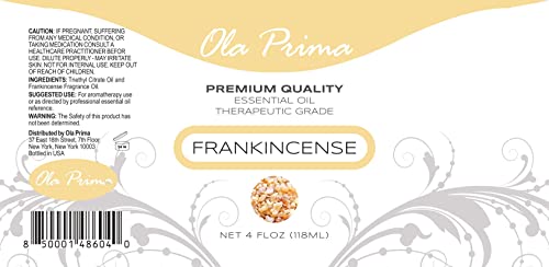 Ola Prima Oils 4Oz - Frankincense Essential Oil - 4 Fluid Ounces #TOP1