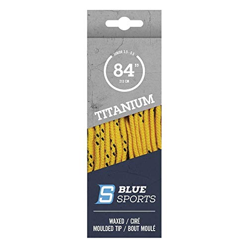 Blue Sports - Cordones encerados para hockey sobre hielo (304 cm), color amarillo thumbnail