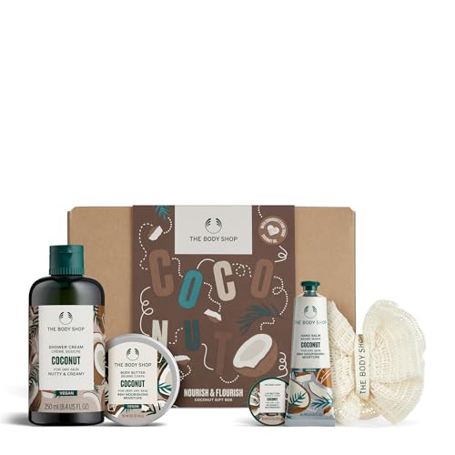 The Body Shop Nourish & Flourish Coconut Body Care Gift Set Vegan 5-Piece Gift Set
