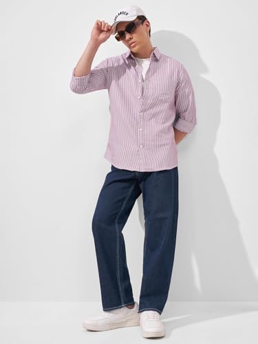 Image of Highlander Men's Slim Fit Striped Shirt | Full Sleeves | Everyday Wear Stylish Shirt for Men