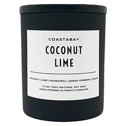 Coastabay Coconut Lime Candle | Natural Soy, Spring And Summer Candles, Tropical Candle, Coconut Candles For Home, Lemon Verbena Scented, Citrus Candle, Organic, 7.1Oz #TOP28
