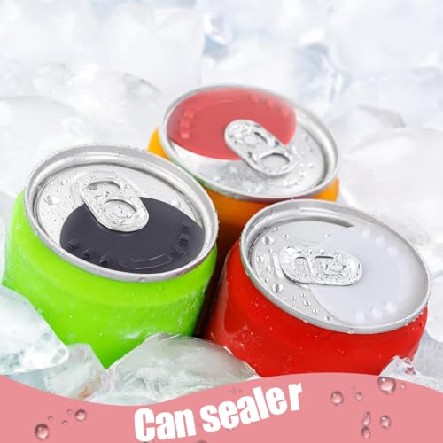 GHPKOTW Getränkedosendeckel, 6 Getränkedosendeckel, Staubdichte Getränkedeckel, Cola Dose Soda Soda Bier Getränkedichtdeckel (Weiß Schwarz Rot)