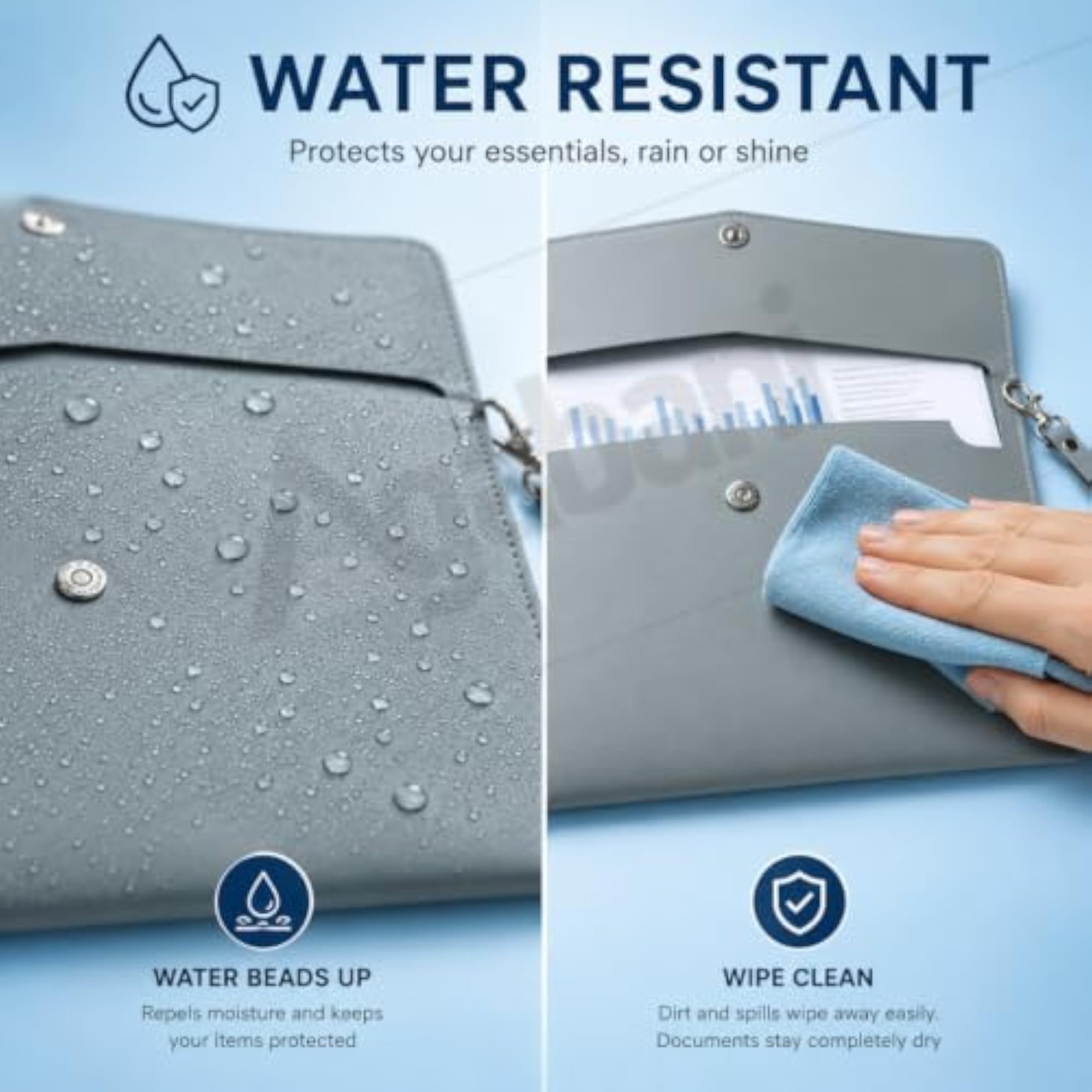 PU Leather Document Folder with Magnetic Closure