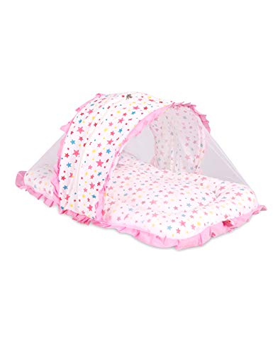 Image of VParents Joy Jumbo XL Pink Cotton Bedding Set & Mosquito Net