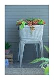 Xelara Large Perryman Galvanized Tub on Stand - 20.5'x20.5'x21' - Versatile Metal Planter and Ice Bucket for Indoor and Outdoor Use