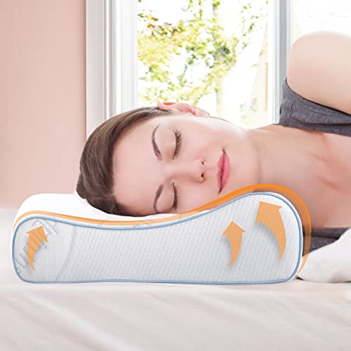 Silentnight Impress Contour Memory Foam Pillow - Orthopaedic Ergonomic Support Pillow for Neck and Shoulder Pain with Firm Reactive Memory Foam - Pillowcase Included, White, One Size, (565165GE)