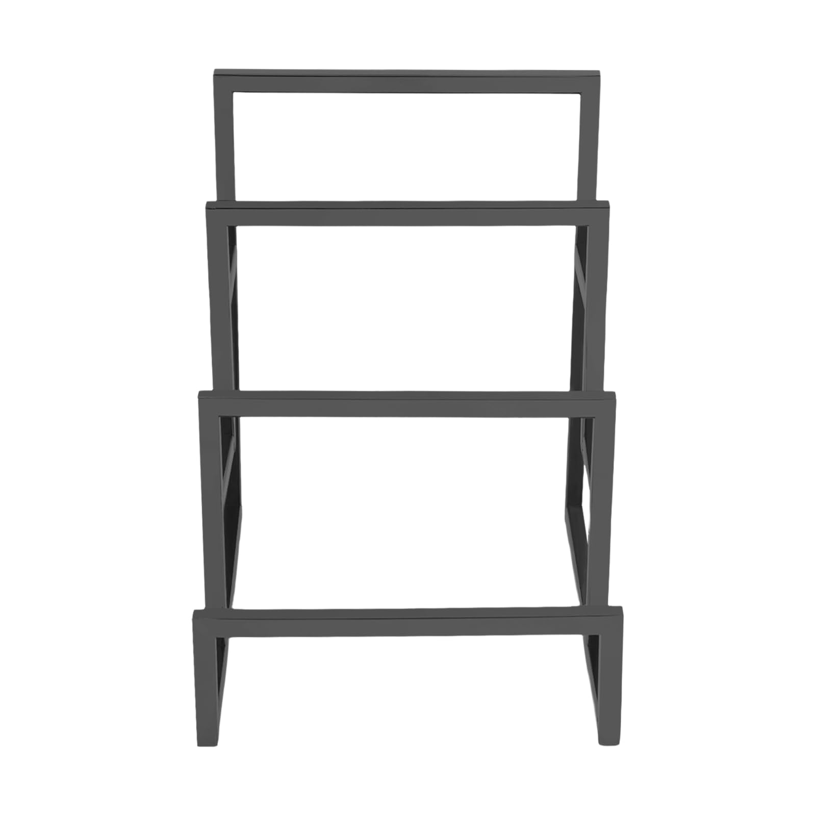 Soporte para cartera de 3 niveles de acero inoxidable, soporte para bolsos de negocios, soporte para mesa o armario, para almacenamiento elegante, 15 x 18 x 20 cm (negro)