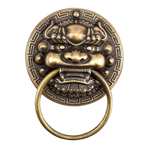 Fenteer Lion Head Door Knocker, Gate Knocker,Door Accessories, Door Pull Handle, Decorative Front Door Knocker, 10cm