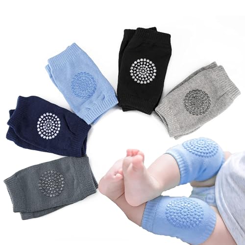 Baby Crawling Anti-Slip Knee Pads Non-Slip Ankle Sock Knee Pad for Baby，Children's knee socks-5PCS