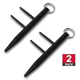 Self Defense Keychain Weapons Black Tactiacl Tool Aluminum Anti-Wolf Safe Chain with Detachable Holder 2PC