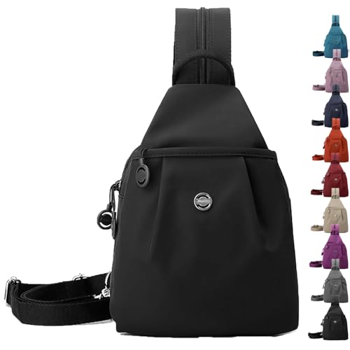 Preferablen Waterproof 2-Way Commuter Bag, Large Capacity Oxford Convertible Shoulder Travel Bag, Anti-Theft Travel Tote, Small Backpack Purse (Black)