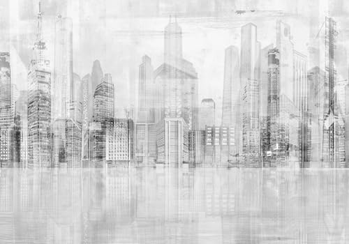 Papier peint panoramique paysages ville 3D intissé déco salon et chambre enfant - 2