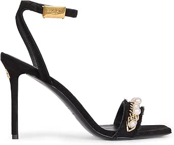 BALMAIN 25S HIGH HEEL SANDALS 95MM IN GOLDEN YELLOW SUEDE