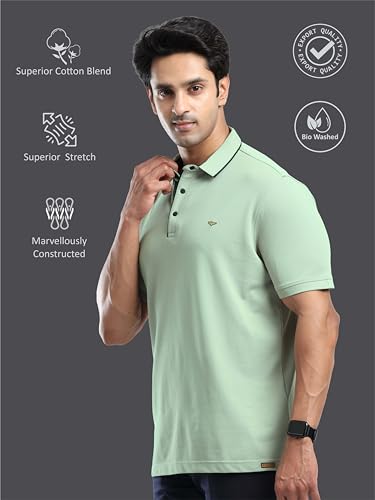 Image of STELLERS Men's Premium Softberry Pique Polo T-Shirt | Feather Touch Feel |Regular Fit| Odour Resistant| Anti-Static| Wrinkle Free | Quick Dry | Stretchable | Lightweight | Sweat-Proof