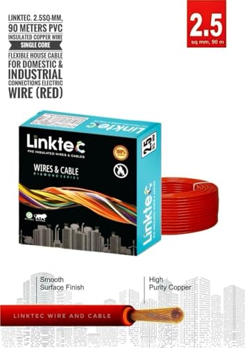 Image of PVC Insulated Wire 90 Meter Copper Wire (RED, 2.50 SQ MM)