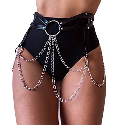 REETAN Rave Waist Chain Belt Punk Black...