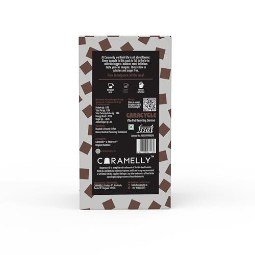 Image of Caramelly Double Chocolate Flavoured Nespresso Compatible Coffee Capsules, 30 Pods, Intensity - 7 | Medium Roast | Aluminium Coffee Pods | 100% Arabica
