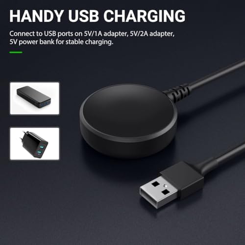 Image of Zitel Charger Compatible with Samsung Galaxy Watch Ultra, Watch 7, FE - Replacement USB Charging Cable 100cm - Black