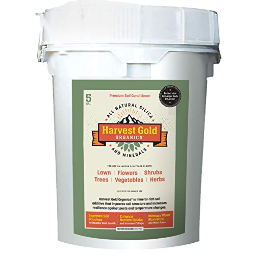 Harvest Gold Organics Premium Soil Conditioner All Purpose for Houseplants, Flowers, All Vegetables and Trees, Provides Natural Silica and Micronutrients (5 Gallon Bucket)
