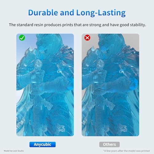 Image of ANYCUBIC 3D Printer Resin, 405nm SLA UV-Curing Resin with High Precision and Quick Curing & Excellent Fluidity for LCD 3D Printing (Clear Blue, 1kg)