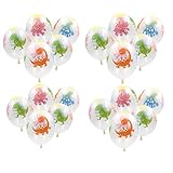 SUSHAFEN 20Pcs Dinosaur Transparent Balloons Printed Dinosaur Latex Balloons Kids Birthday Party Decoration Dinosaur Theme Party Decoration