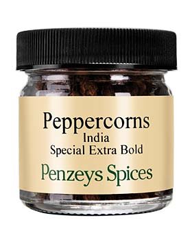 Whole Special Extra Bold Indian Black Peppercorns By Penzeys Spices 1.0 oz 1/4 cup jar Pack of 1
