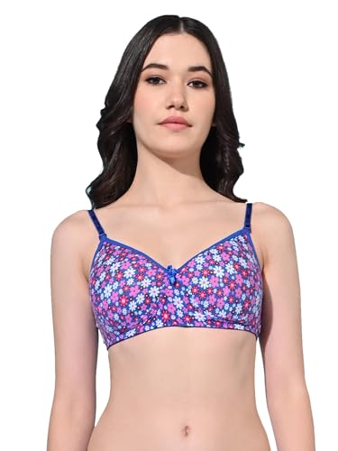 Image of FIMS - Fashion is my style Women Cotton Blend Padded Non-Wired Everyday Bra Pack of 1 Cup- B Multicolor